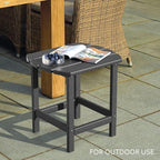 TORVA Patio Adirondack Side Table, Outdoor End Tables All-Weather Resistant HDPE Humidity-Proof Long Time Use for Deck, Lawn,Garden, Porch, Backyard End Table（Gray Color-1 Tier）