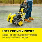 Kärcher Pressure Washer K2300PS, CETA Certified, 4 Spray Nozzles, Detergent Tank, Hose Reel, for Cars, Driveways, Siding, Patios, 1.2 GPM