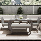 Outdoor Patio Bench, Metal Aluminum Outdoor Bench with Waterproof Cushions, Furniture Seating for Porch, Balcony, Deck, Backyard, Gray