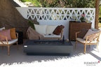Elementi+ | Positano Gas Fire Pit Cast Concrete 60" Rectangular Fire Table, Outdoor Fire Pit Electronic Ignition | Canvas Cover, Fire Glass and Burner Lid Included | Dark Gray | Natural Gas