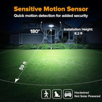 LUTEC 84W 9500LM LED Security Light Hardwire Motion Sensor Outdoor Lights with Night Light, 4 Head LED Flood Lights 5000K Daylight, IP65 Waterproof, Motion Detected Lights for Outside (Black)