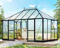 14×9.7×10 FT Greenhouse for Outdoors with 6 ft Double Swing Door & 2 Vents, Heavy Duty Green House with Aluminum Frame for Outside Patio Backyard Garden