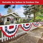3x6 Ft USA Pleated Fan Flag, American US Flag Bunting for Outside, Patriotic Half Fan Banner Flag with Brass Grommets for 4th of July Indoor Outdoor Decorations,6 pack