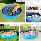 Yaheetech Foldable Dog Pool Collapsible Hard Plastic Dog Swimming Pool Portable Pet Pools Doggie Wading Pool Bath Tub for Puppy Small Medium Large Dogs, 55 x 12 Inches Blue