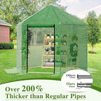 MU 9.4x9.4x8.2 FT Greenhouses for Outdoors, Heavy-Duty Green House for Outside, Walk in Winter Greenhouse with 180g Double Layer PE Cover, Ground Stakes, Great for Garden/Patio/Backyard