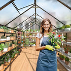 Polar Aurora 8x12 FT Greenhouse, Quick Aluminum Assembly Structure Polycarbonate Greenhouse, Walk-in Greenhouses for Outdoors with Ventilated Windows, Green Houses for Outside Backyard Garden