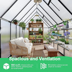 6x11 ft Aluminum Large Walk-in Greenhouses for Outside, Polycarbonate Greenhouse with Aluminum Frame, Greenhouse with Ventilation and Rain Gutter, Polycarbonate Greenhouses for Outdoors