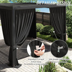 Gazebo Universal Replacement Privacy Curtain,12'×12' Gazebo Outdoor Waterproof Curtains, 4-Panels Sidewall Curtains with Double Zipper for Patio Canopy, Garden and Backyard (Curtain Only)