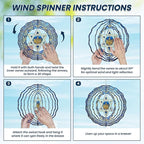 FLAGWIX Christmas Hanukkah Gifts for Women Men - Star of David 3D Stainless Steel Wind Spinners Outdoor 12in- Christmas Hanukkah Decorations, Hanging Wind Spinners Garden Decor, Religious Jewish Gifts