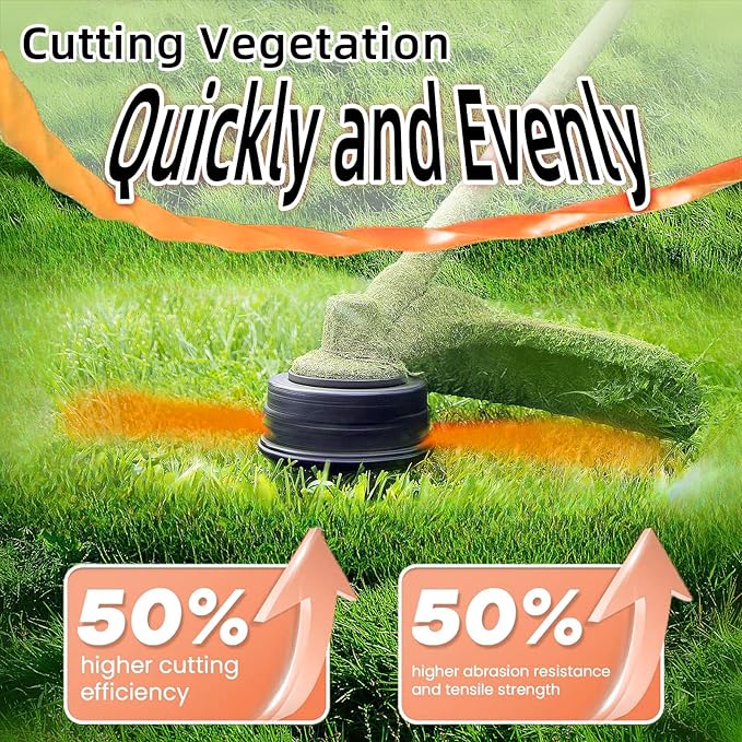 Quintillus 5-Pack 095 Trimmer Line Heavy Duty, Weed Wacker String for Gas and Electric Grass Trimmer and Brushcutters, Pre-Cut Dual Color 3-Section Fast-Positioning Twisted Trimmer Line 14FT