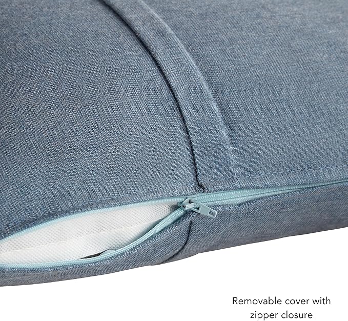 Greendale Home Fashions Sunbrella 20" Square Outdoor Throw Pillow with Removable Cover (Set of 2), Spectrum Denim 2 Count