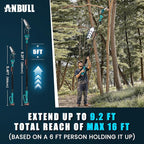 Anbull 2-IN-1 Cordless Pole Saw & 6 Inch Brushless Mini Chainsaw with 2x 4.0Ah Battery, Electric Pole Saws for Tree Trimming, with 15.5ft Max Extension Pole for Tree Branches Wood Cutting