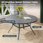 DIFY 7 Pieces Outdoor Patio Dining Set, 6 Grey Textilene Swivel Dining Chairs and 47.2" Grey Round Metal Dining Table, Outdoor Table and Chairs