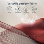 PHI VILLA 15ft Large Patio Umbrellas with 36 LED Solar Lights, Double-Sided Outdoor Market Rectangle Umbrellas, Base (Stand) Included, Dark Red