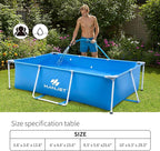 3.6 Foot x 13.8 Inch Kids Swimming Pool Above Ground, Rectangle Eco-Friendly Odorless Backyard Pool, Easy to Clean & Durable Frame for Toddlers