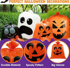 JOYIN 6 Pcs Halloween Leaf Bags, Pumpkin Leaf Lawn Bags for Yard Fall Outdoor Decorations, Plastic Resuable Jack o' Lantern Trash Bag for Halloween Decor Party Favors, Party Supplies