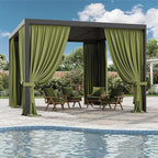 Gazebo Universal Replacement Privacy Curtain,10'×12' Gazebo Outdoor Waterproof Curtains, 4-Panels Sidewall Curtains with Double Zipper for Patio Canopy, Garden and Backyard (Curtain Only)
