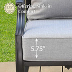 Patio Furniture Set 7 pcs, Outdoor Patio Furniture, 3-Seat Sofa, 2 Single Chairs, 2 Swivel Chairs, 2 Ottomans and 5.75" Extra Thick Cushion, Patio Conversation Set for Backyard Deck,Grey