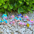 Mood Lab Miniature Unicorn Figurines Set - Funny Mini Statue Kit of 9 pcs - Unicorn Fairy Garden Accessories