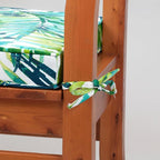 Magpie Fabrics Square Corner Seat Cushion, 18" x 18" x 2.5", 2 Pack, Indoor/Outdoor Waterproof Weather Resistant Universal Chair Pads for Patio Garden Dining - Green Palm Leaves
