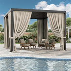 Gazebo Universal Replacement Privacy Curtain,10'×12' Gazebo Outdoor Waterproof Curtains, 4-Panels Sidewall Curtains with Double Zipper for Patio Canopy, Garden and Backyard (Curtain Only)