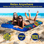 JAMBO Pool Floats, Extra Large Fabric Pool Float, Comfortable Oversized Pool Floats for Adults, Heavy Duty Pool Air Mattress, Inflatable Lounge Raft, Tanning Pool Lounger, Tanning Chair, Pool Toys