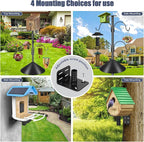 Gtongoko Smart Bird Feeder Pole Squirrel Proof 94 Inch with 4 Shepherds Hooks Hanging Bluebird House Pole for Outdoors Squirrel Baffles for Feeders Metal Heavy Duty Mounting Kit