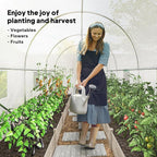 Outsunny 14.6'x6.5'x6.6' Hoop House Greenhouse with 2 Support Rods, Zippered Roll-up Mesh Door, Mesh Windows, Walk-in Tunnel Greenhouse with PE Cover, Galvanized Steel Frame, Outdoor Garden, White