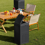 Devoko 33 Gallon Outdoor Trash Can with Dual Lid, Heavy Duty Waterproof Resin Garbage Bins Outside, Hideaway Waste Bins for Patio, Outside Pool, Backyard and Deck (2, Black)