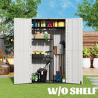 Outdoor Storage Cabinet Waterproof,Resin Vertical Storage Shed Lockable, 66 Cubic Feet Outdoor Storage Box for Garden/Backyard/Home/Pool