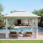 11x11 Pop Up Instant Gazebo Tent for Backyard, Pop Up Gazebo With Mosquito Netting, Outdoor Canopy Gazebos Waterproof With Portable Carrying Bag