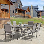 NUU GARDEN Patio Dining Chairs Set of 4, All Weather Textilene Patio Chairs,Powder-Coated Metal Frame Outdoor Patio Bistro Dining Chairs for Lawn Garden Backyard, Light Gray