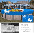 ECOOPTS 8 ft Waterproof Round Polyester Pool Cover for Above Ground Pools, Swimming Pool Cover Protector Winter Safety Cover (Blue Sky)
