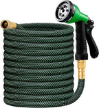 HBlife Garden Hose 100ft, Non Expandable Water Hose with 8 Watering Spray Nozzle, Flexible Lightweight Hose for Yard, Lawn, Car Wash and Outdoor