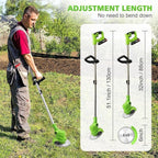 Electric Weed Wacker Cordless stringless,Grass Trimmer,with 2 Batteries, 1 Charger, 3 Types Blades, Weed Wacker Eater Battery Powered Lightweight Battery Weed Trimmer for Yard and Garden