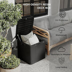 Kingdura 60 Gallon Outdoor Storage Box, Waterproof Resin Deck Box for Indoor and Outdoor Use, Lockable Storage Container for Patio Furniture Cushions Garden Tools (Black, 60 Gallon)