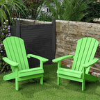 YEFU Adirondack Chairs Set of 2 Plastic Weather Resistant, Outdoor Chairs 5 Steps Easy Installation for Outdoor, Patio, Campfire (Lime)