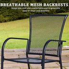 Outdoor Metal Patio Chairs Set of 8, Stackable Iron Mesh Dining Chairs with Armrests, All-Weather Bistro Chairs for Garden, Backyard, Porch, or Balcony