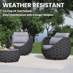 6 PCS Patio Rope Armchair: Aluminum Woven Accent Chair - Cushioned Lounge Chair with Arms - Modern Garden Chair Assembled - All Weather 400lbs Outdoor Seating Porch Furniture Deck Balcony Hotel