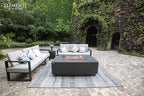 Elementi Andes Gas Fire Pit Cast Concrete Fire Table, Outdoor Fire Pit Electronic Ignition | Canvas Cover, Lava Rock Included | Free AMS Wind Guard & Table-top Firepit | Dark Gray (Propane Gas)