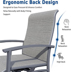 Patio Swivel Chairs Set of 6, Outdoor Swivel Chairs with Armrest, High Back Patio Chair with Metal Frame, All-Weather Outdoor Dining Chair for Deck, Porch and Lawn, Grey
