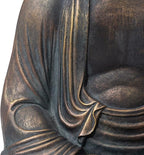 Glitzhome GH20384 22.75" Indoor Outdoor Sitting Meditating Buddha Zen Statue, 22.75 Inch Tall, Bronze