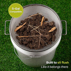 Round Soil Sifter for 5-Gallon Bucket (3/8-inch Mesh), Stainless Steel Garden Sieve with Handles