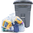Tasker 95-96 Gallon Trash Bags, (Value Pack 50 Bags w/Ties) Extra Large Heavy Duty Clear Plastic Recycling Trash Bags, 90 Gallon, 95 Gallon, 96 Gallon, 100 Gallon (Clear)