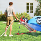 IRONMAX Riding Lawn Mower Lift, Folding Lawn Tractor Lift with Manual Handle, Adjustable Height & Angle, Telescopic Maintenance Jack, Heavy Duty Steel Lawnmower Jack, 880 LBS Weight Capacity (Red)