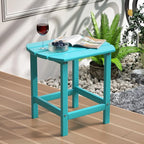 TORVA Patio Adirondack Side Table, Outdoor End Tables All-Weather Resistant HDPE Humidity-Proof Long Time Use for Deck, Lawn,Garden, Porch, Backyard End Table(Lake Blue Color-1 Tier)