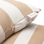 Austin Horn Classics Sunbrella Maxim Heather Beige - Cabana Stripe, Zippered & Reversible 20-inch x 20-inch Pillow Cover ONLY (Set of 2) Indoor/Outdoor Easy Clean Fill Sold Seperately