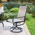 Sophia & William Patio Chairs Patio Dining Chairs Set of 6 Swivel Patio Chairs Textilene High Back Support 300lbs for Lawn Garden Backyard Weather Resistant-Black Metal Frame
