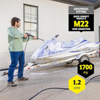 Kärcher Pressure Washer K1700 Cube, CETA Certified, 3 Spray Nozzles, Detergent Tank, for Cars, Driveways, Siding, Patios, 1.2 GPM