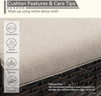 Swivel Patio Chair Outdoors - 360 Degree, Set of 2, Glider Chair with 3.5" Olefin Fabric Cushions (Mixed Grey Rattan/Beige)